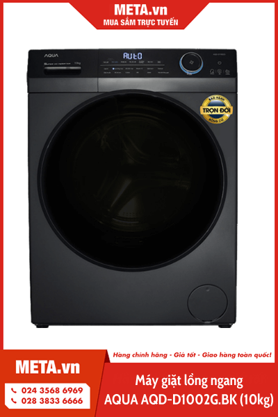 Máy giặt lồng ngang 10kg AQUA AQD-D1002G.BK