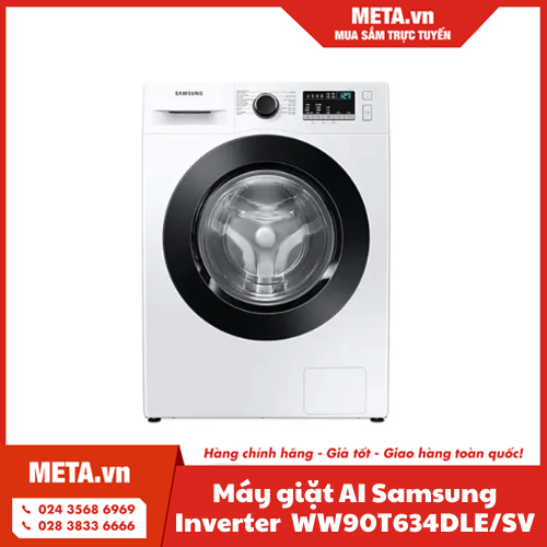 Máy giặt lồng ngang thông minh AI Samsung Inverter 9kg WW90T634DLE/SV