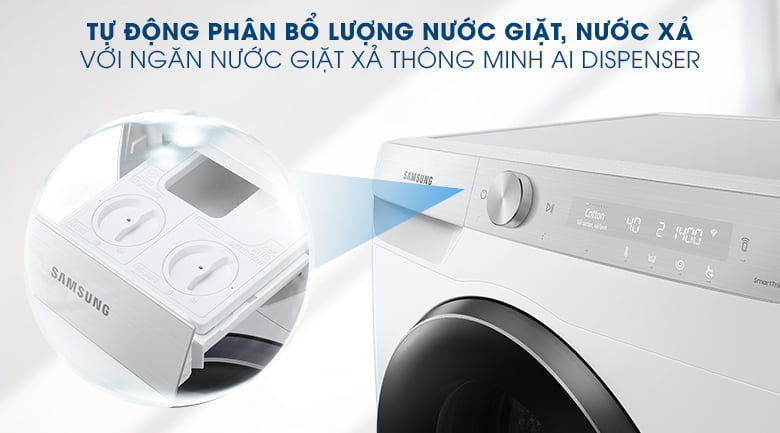 AI Dispenser tự động phân bổ nước giặt, xả