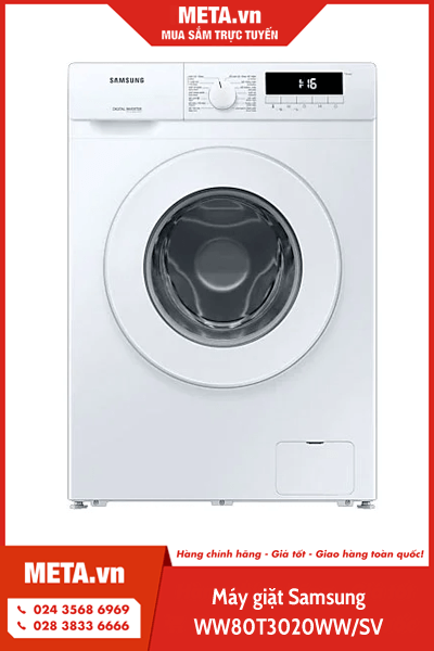 Máy giặt lồng ngang Samsung Inverter 8kg WW80T3020WW/SV