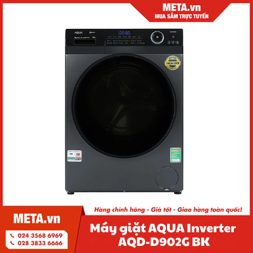 Máy giặt AQUA Inverter 9kg AQD-D902G BK