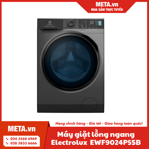 Máy giặt lồng ngang Electrolux Inverter 9kg EWF9024P5SB (model 2022)