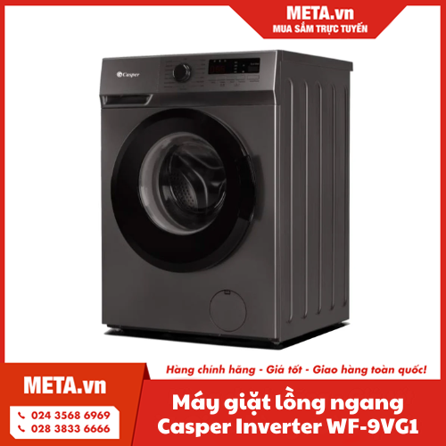 Máy giặt lồng ngang Casper Inverter 9kg WF-9VG1