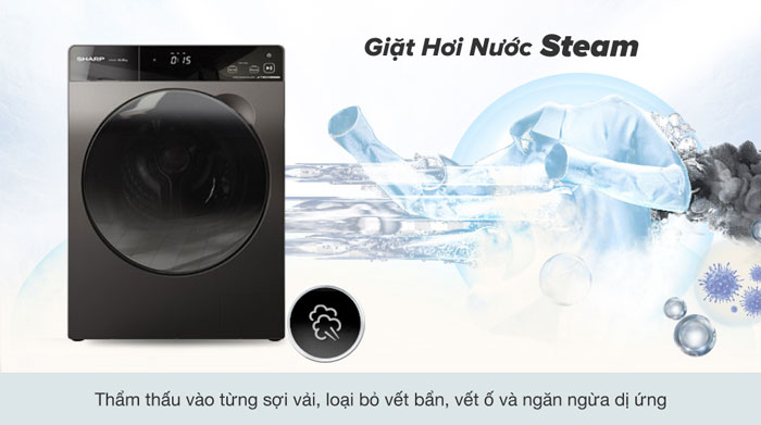 Công nghệ giặt hơi nước trên máy giặt Sharp