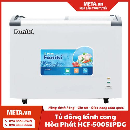 Tủ đông kính cong Hòa Phát HCF-500S1PDG (273 lít)