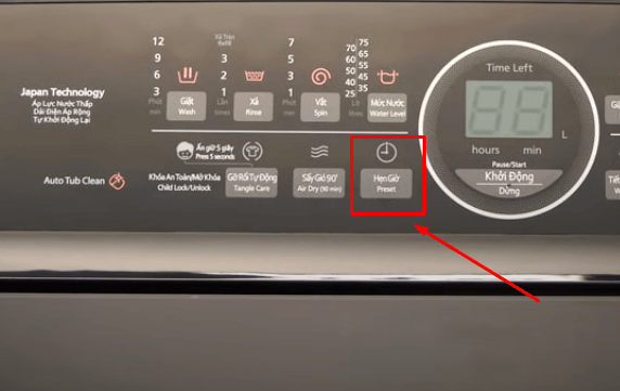 Cách chỉnh hẹn giờ trên máy giặt Panasonic