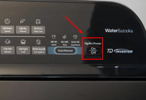 Cách bật nguồn máy giặt Panasonic