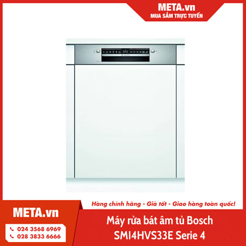 Máy rửa chén bán âm 13 bộ Bosch SMI4HVS33E Serie 4