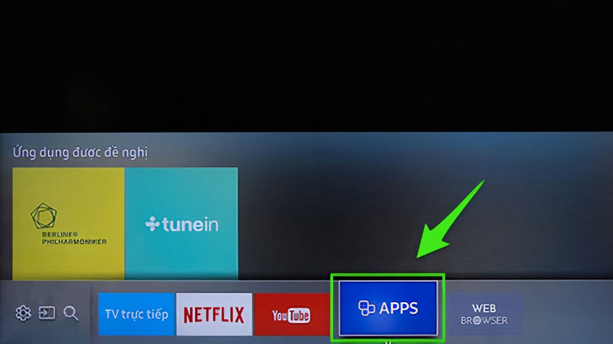 Chọn mục Apps