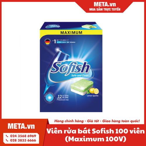 Viên rửa bát Sofish 100 viên (Maximum 100V)