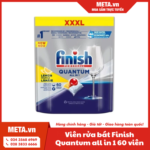 Viên rửa bát Finish Quantum all in 1 60 viên