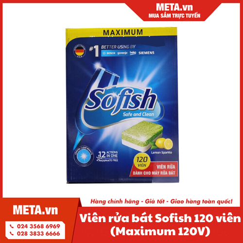 Viên rửa bát Sofish 120 viên (Maximum 120V)
