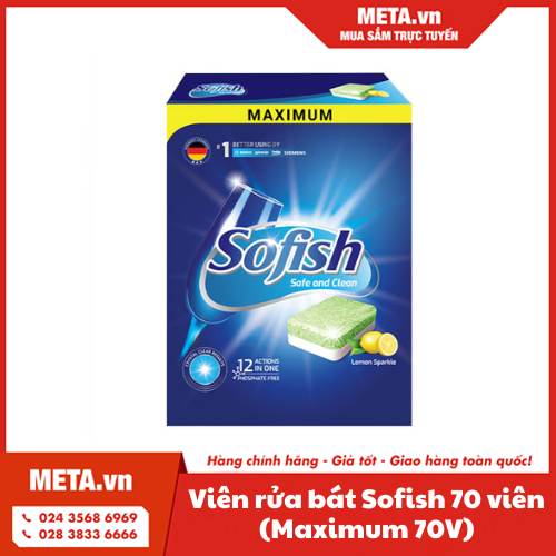 Viên rửa bát Sofish 70 viên (Maximum 70V)
