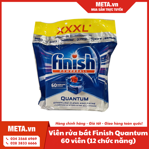 Viên rửa bát Finish Quantum 60 viên (12 chức năng)