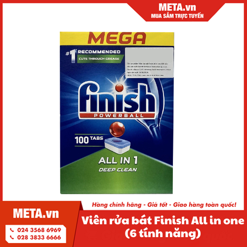 Viên rửa bát Finish All in one (6 tính năng)