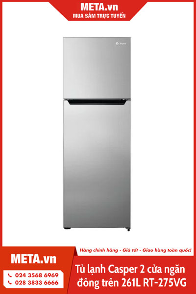 Tủ lạnh Casper 2 cửa ngăn đông trên 261L RT-275VG