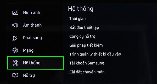 Chọn Hệ thống