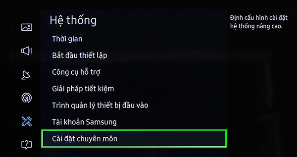 Chọn cài đặt chuyên môn
