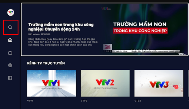 Cách tìm kiếm trên VTV Go