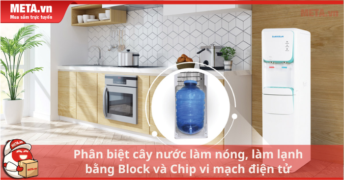 Phân biệt cây nước làm nóng, làm lạnh bằng Block và Chip vi mạch điện tử