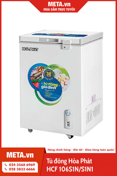 Tủ đông gia đình Hòa Phát 1 ngăn 1 cánh HCF 106S1N/S1N1