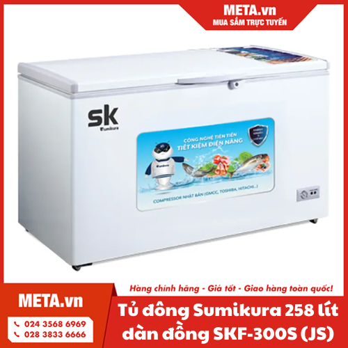 Tủ đông Sumikura 258 lít dàn đồng SKF-300S (JS)