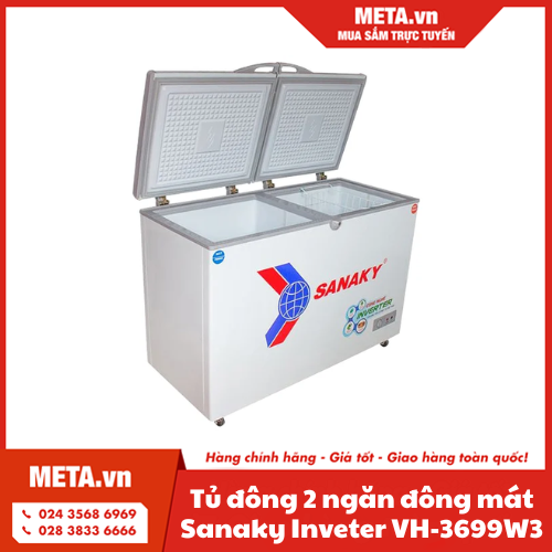 Tủ đông 2 ngăn đông mát Sanaky inveter VH-3699W3 - 260 lít