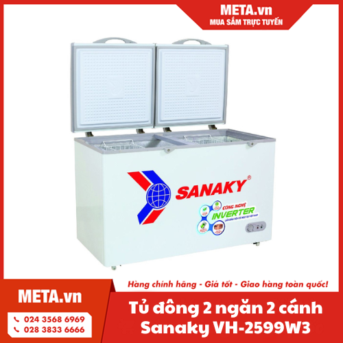 Tủ đông 2 ngăn 2 cánh Sanaky VH-2599W3 250 lít
