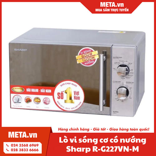 Lò vi sóng cơ có nướng Sharp R-G227VN-M 20 lít 