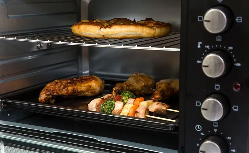 lò nướng Sunhouse có 5 chế độ nướng rất tiện lợi cho người dùng