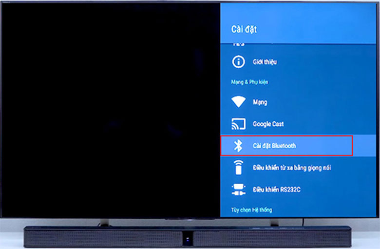 Bật Bluetooth trên tivi