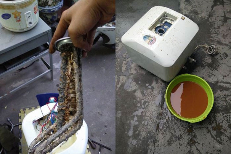 Vệ sinh thanh đốt và ruột bình
