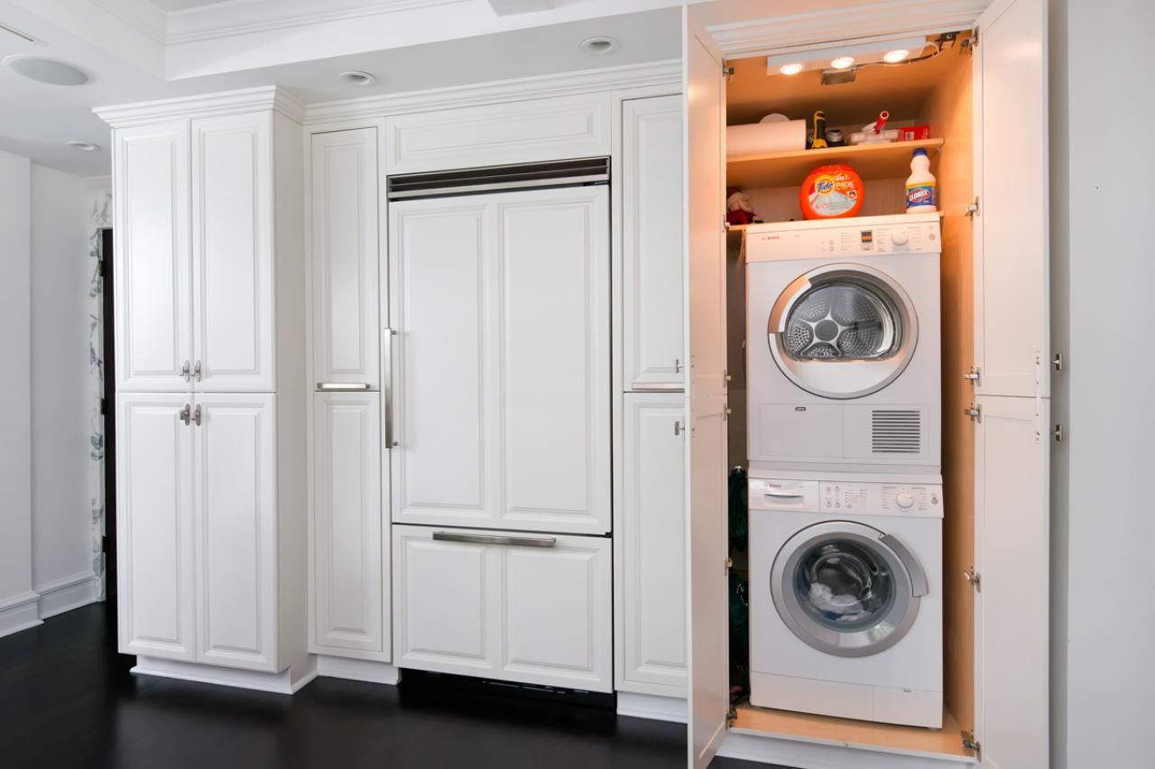 Tích hợp máy giặt và máy sấy dạng tháp chồng
