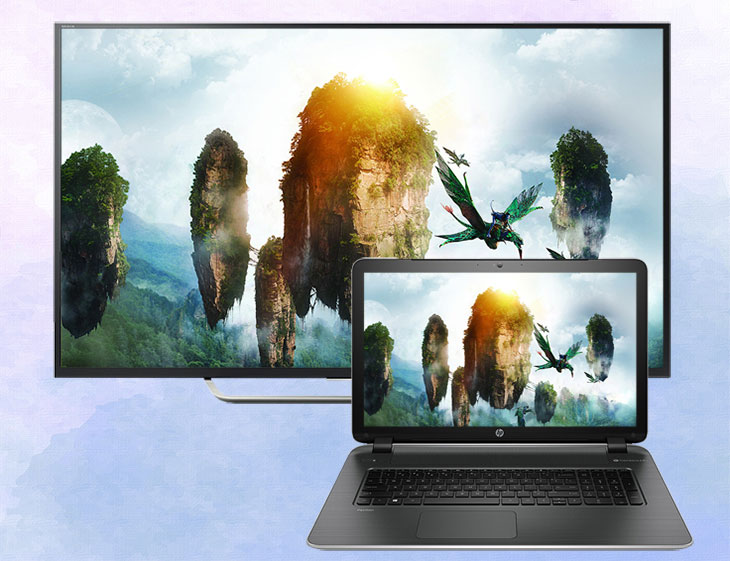 Sau khi kết nối bạn có thể chia sẻ nội dung từ máy tính lên màn hình tivi Sony dễ dàng