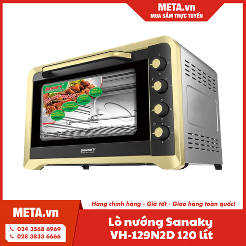 Lò nướng Sanaky VH-129N2D 120 lít (vàng inox)