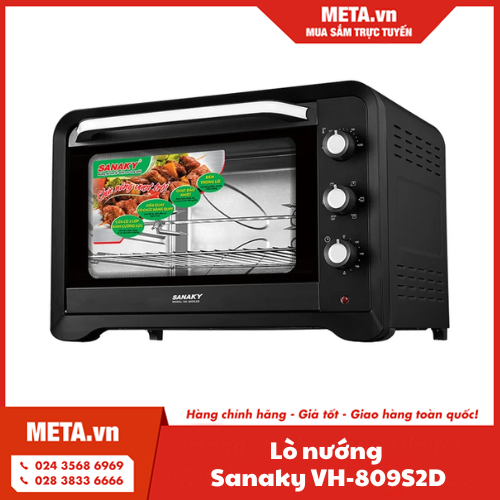 Lò nướng Sanaky VH-809S2D (80 lít, màu đen)