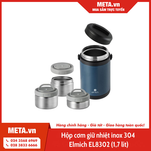 hộp cơm giữ nhiệt inox 304 Elmich EL8302 (1,7 lít)