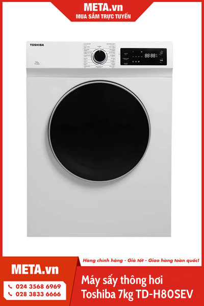 Máy sấy thông hơi Toshiba 7kg TD-H80SEV