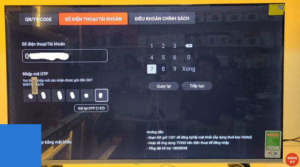 Xác nhận mã OTP nếu bạn đăng nhập lần đầu