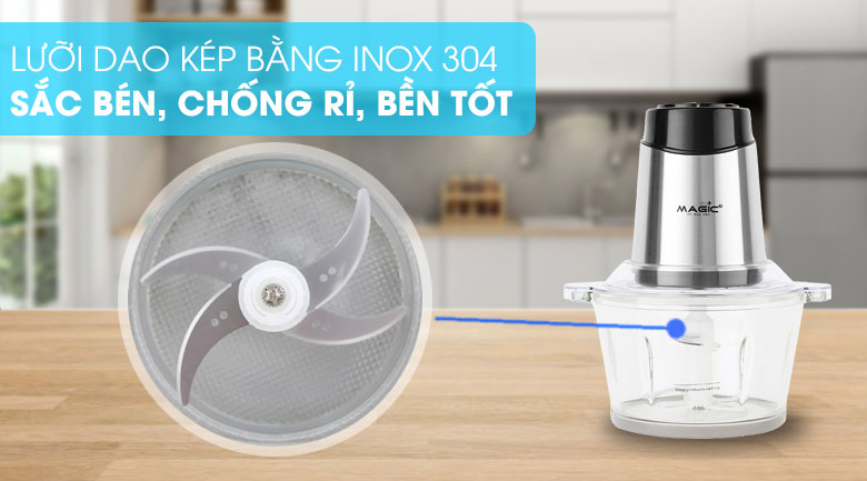 Lưỡi dao của máy được làm từ thép không gỉ sắc bén