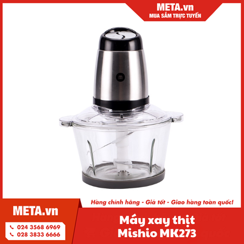 Máy xay thịt Mishio MK273 cối thủy tinh 2,0L