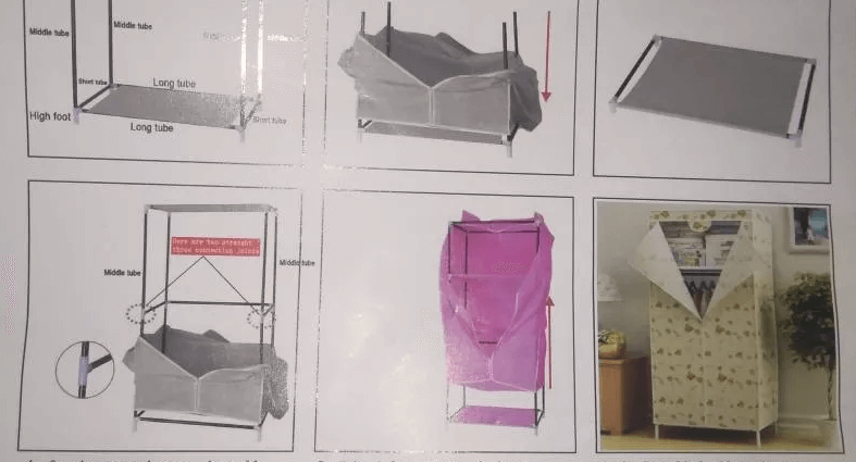 Cách lắp tủ vải 1 buồng 2 ngăn