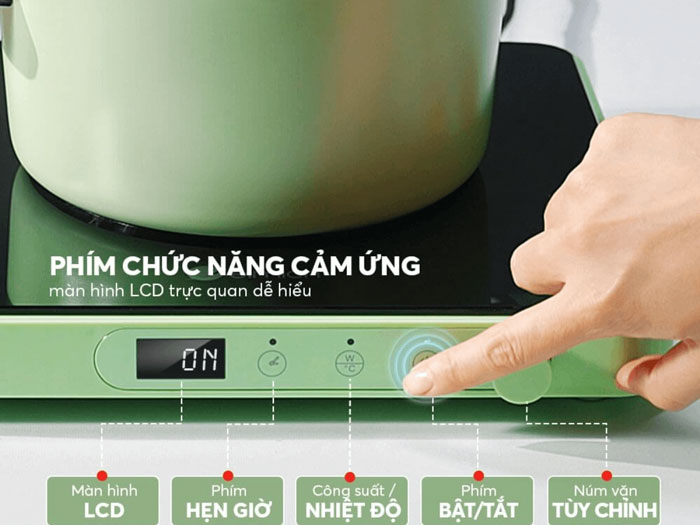 Bảng điều khiển của bếp từ Elmich hiện đại