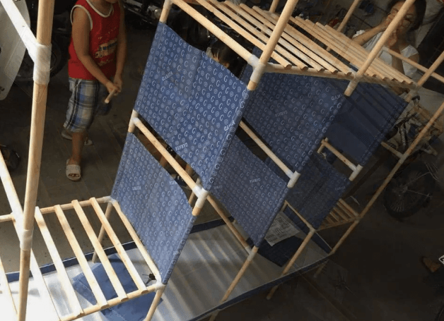 Luồn vải để tạo lớp ngăn