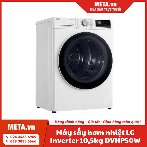 Máy sấy bơm nhiệt LG Inverter 10.5kg DVHP50W