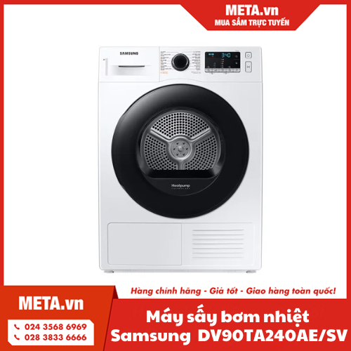 Máy sấy bơm nhiệt Samsung inverter 9kg DV90TA240AE/SV