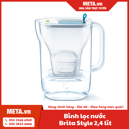 Bình lọc nước Brita Style 2,4 lít (có sẵn 1 lõi lọc Maxtra)