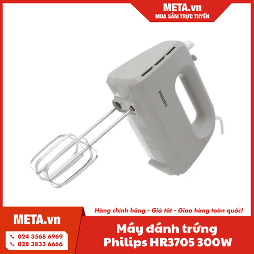 Máy đánh trứng cầm tay Philips HR3705 300W