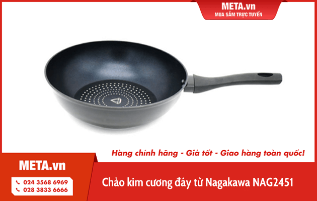 Chảo kim cương đáy từ Nagakawa NAG2451 (24cm)