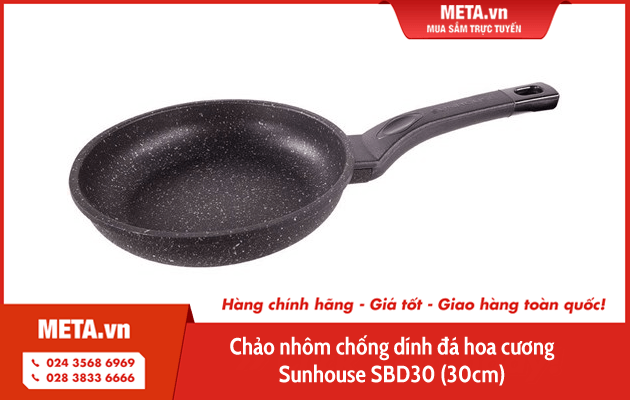Chảo nhôm chống dính đá hoa cương Sunhouse SBD30 (30cm)